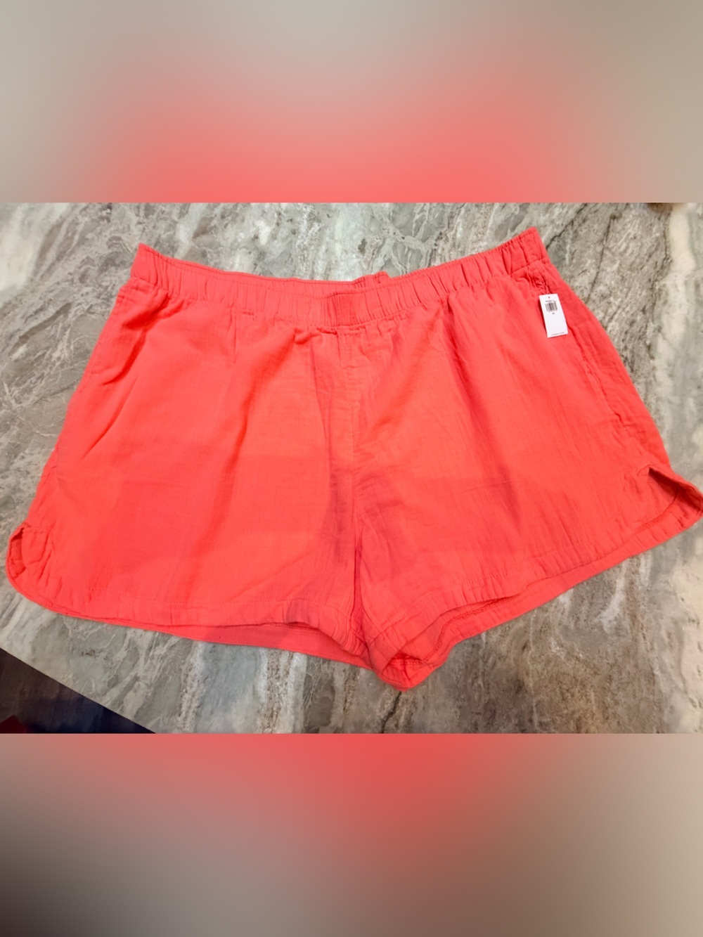 NWT Old Navy 3X Coral Gauze Pull On Shorts Plus Size Elastic Waist Summer